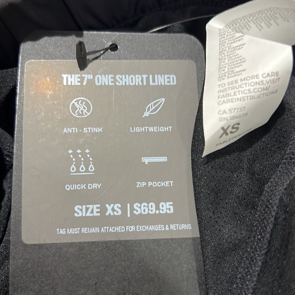Fabletics The 7" one short lined NWT size xs Blac… - image 9